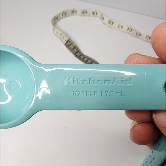 KitchenAid Classic Measuring Spoons 5pcs Set Aqua Sky Black Tablespoon - Picture 6 of 7